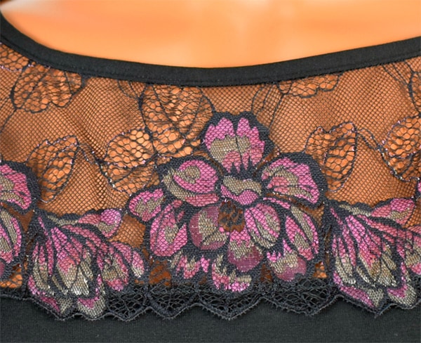 イタリア インポート 高級 ブランド カットソー EGI 1864 刺しゅうレース切替半袖カットソー 2色