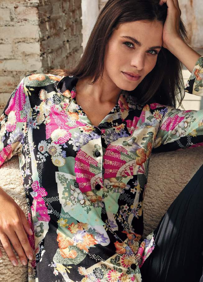 イタリア インポート ブランド パジャマ LORMAR FAN 1746 クラシックデザイン長袖・ロングパンツパジャマ