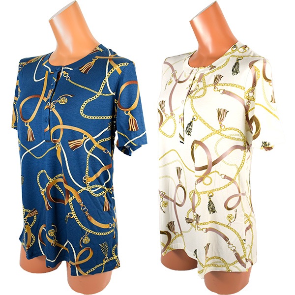 イタリア インポート ブランド パジャマ LORMAR BELT 1783 ベルト柄フロントボタン半袖・ショートパンツパジャマ 2色