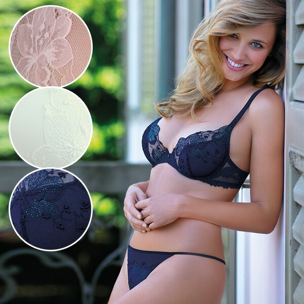 イタリアインポートランジェリー LEILIEVE ADORABLE ノーパッドブラ・ミニtバックショーツセット 3色