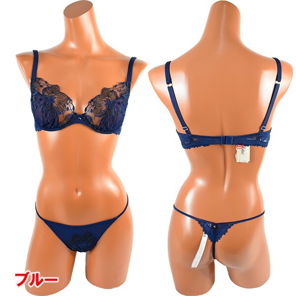 イタリアインポートランジェリー LEILIEVE ADORABLE ノーパッドブラ・ミニtバックショーツセット 3色