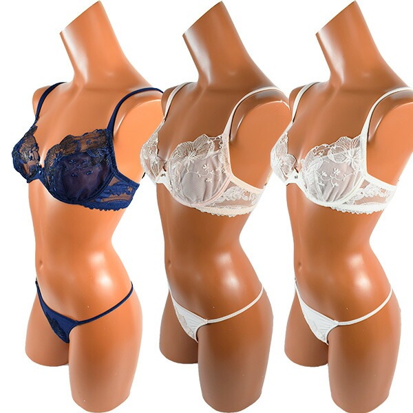 イタリアインポートランジェリー LEILIEVE ADORABLE ノーパッドブラ・ミニtバックショーツセット 3色