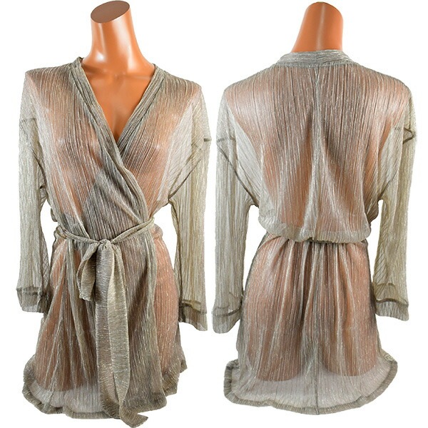 イタリアインポートランジェリー LOVE AND BRA 39052 ラメキモノローブ（ナイトガウン） 2色