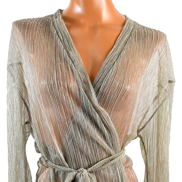 イタリアインポートランジェリー LOVE AND BRA 39052 ラメキモノローブ（ナイトガウン） 2色