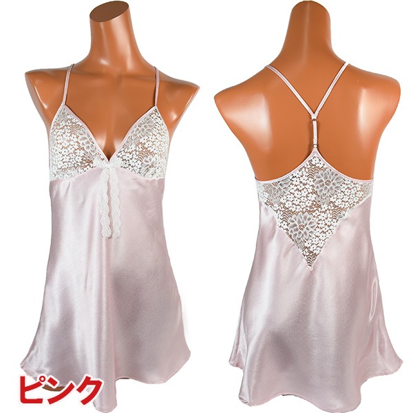 イタリア インポート ブランド ランジェリー ANDRA LINGERIE 9602 サテンとレースのベビドール・ブラジリアンタンガセット 3色