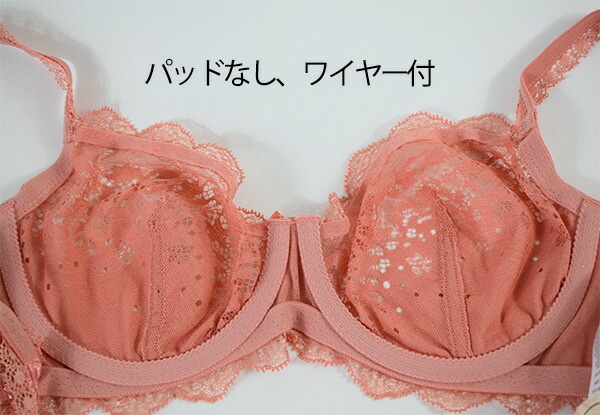 イタリアインポートランジェリー LEILIEVE AMELIE レースノーパッドブラ・ショーツセット 2色