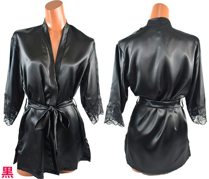 イタリアインポートランジェリー ANDRA 8889 レース切替キモノローブ（ナイトガウン）　3色