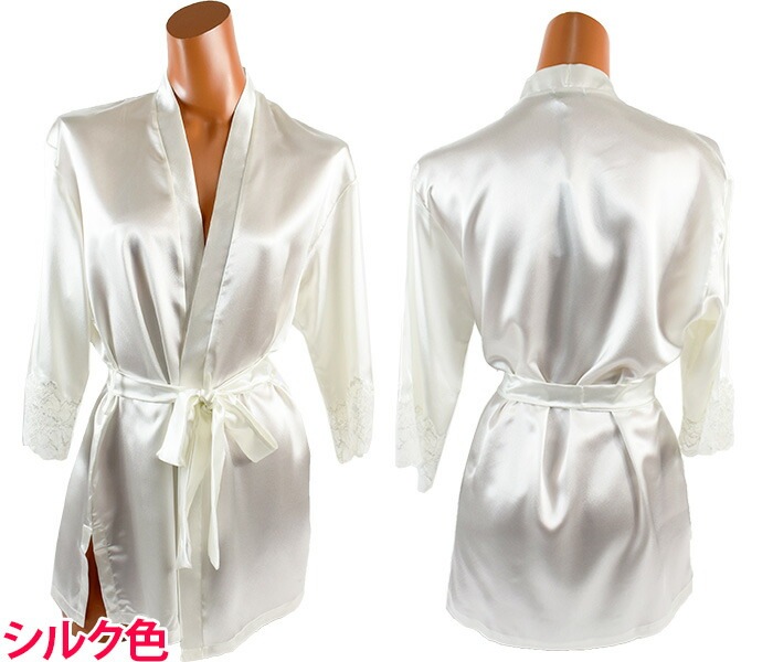 イタリアインポートランジェリー ANDRA 8889 レース切替キモノローブ（ナイトガウン）　3色