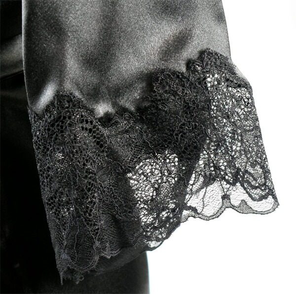 イタリアインポートランジェリー ANDRA 8889 レース切替キモノローブ（ナイトガウン）　3色