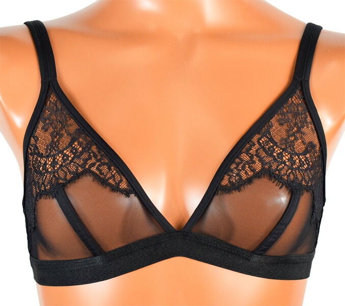 イタリア インポート ブランド ランジェリー JOLIDON ECLIZIA S1D5 シースルートライアングルブラ・tバックショーツセット　黒