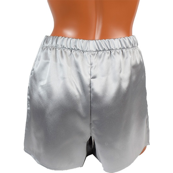 イタリア インポート ブランド ランジェリー ANDRA LINGERIE 9604 サテンとレースのキャミソール・ショートパンツセット グレー