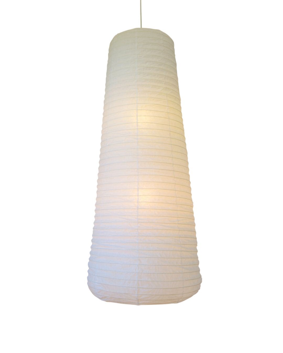 ペンダントライト 和紙照明 大型 吹き抜け 2灯 LED対応 幅60cm 高さ146cm｜揉み紙の天井照明