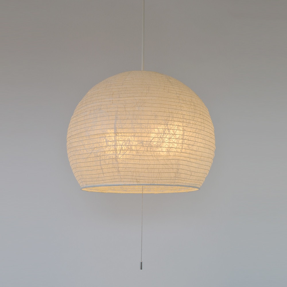 和紙照明 2灯 ドーム型 ペンダントライト-小倉流紙白【直径39cm】