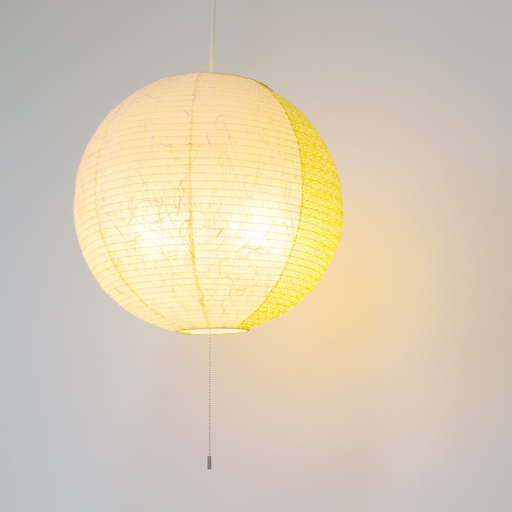 ペンダントライト 和紙照明 丸型 2灯 LED対応 6畳 幅39cm 麻の葉模様｜和モダンの天井照明