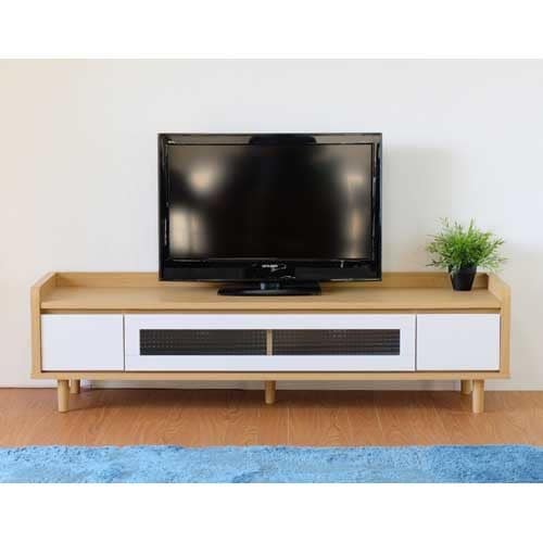 カフェ風白い扉のTVボード ホワイト 【幅160cm】