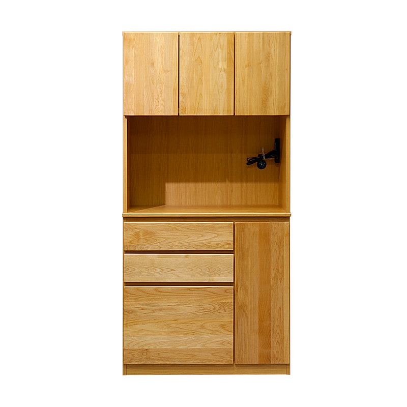 キッチン 収納棚 オープンボード 無垢材【幅90cm】ナチュラル素材のキッチン家具