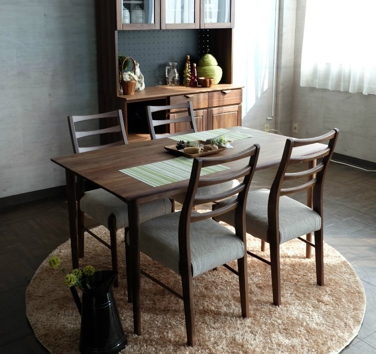 ダイニングセット 5点 VE【テーブル幅135cm】天然木 無垢材使用