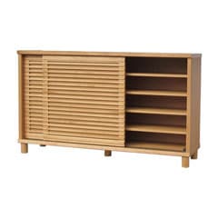 おしゃれな格子デザインが印象的なシューズボックス｜幅152cm｜RO