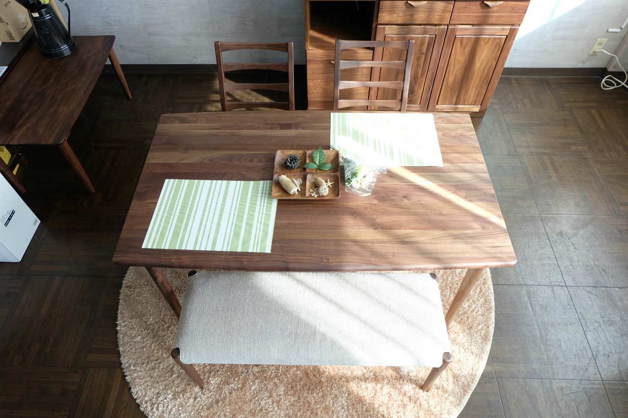 ダイニングテーブル 北欧 ウォルナット VE【幅135cm】北欧インテリア