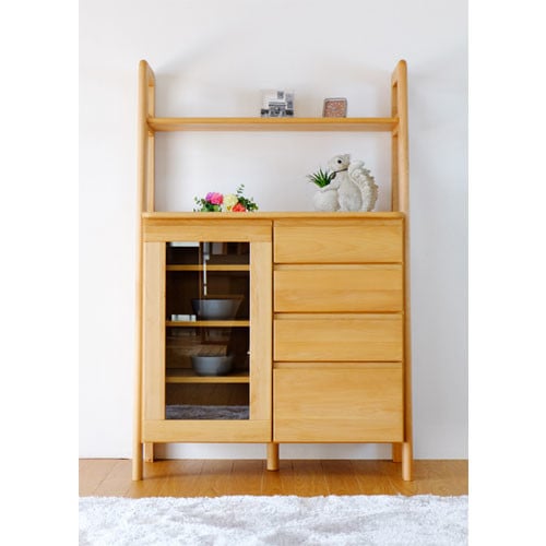 キャビネット 収納 片扉 ナチュラル EZ【幅90cm】天然木