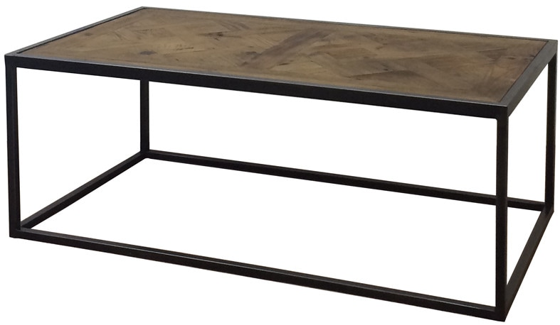 網目模様 フレーム×古材のコーヒーテーブル【幅120cm】インダストリアル