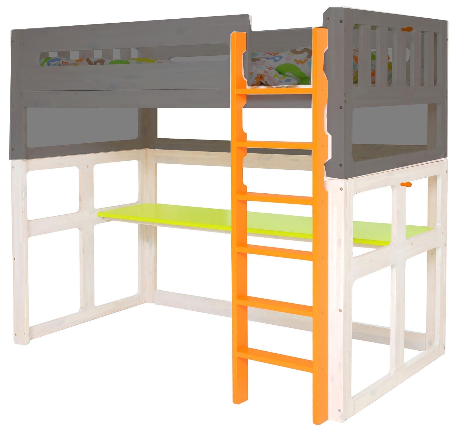 ベッドパーツ ロフト ホワイト Eco【天然木】キッズルーム