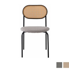 ラタン調×ファブリックの異素材チェア｜北欧風スタイリッシュダイニングチェア