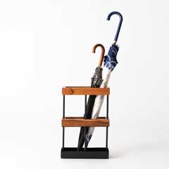 天然木×アイアンの傘立て｜北欧風スリムアンブレラスタンド