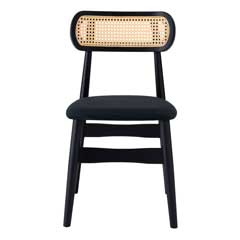 天然木×ラタン風スエード調ファブリックのナチュラルチェア｜高級感と優しさを兼ね備えたデザイン