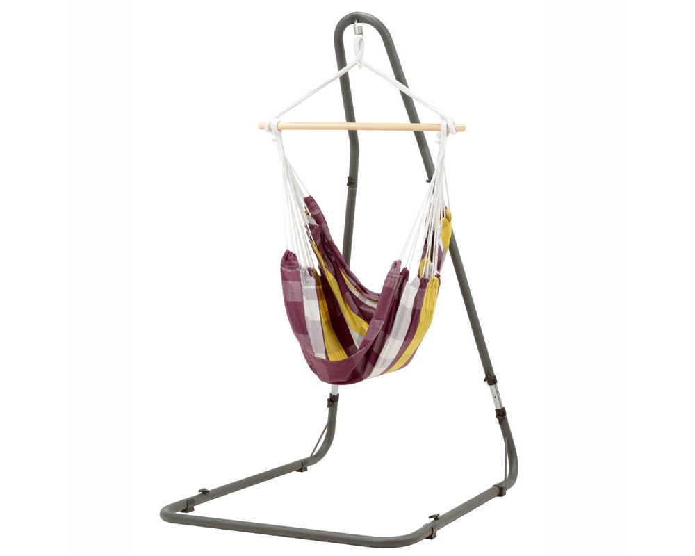 ハンギングチェア【パープル×イエロー】ガーデンインテリア