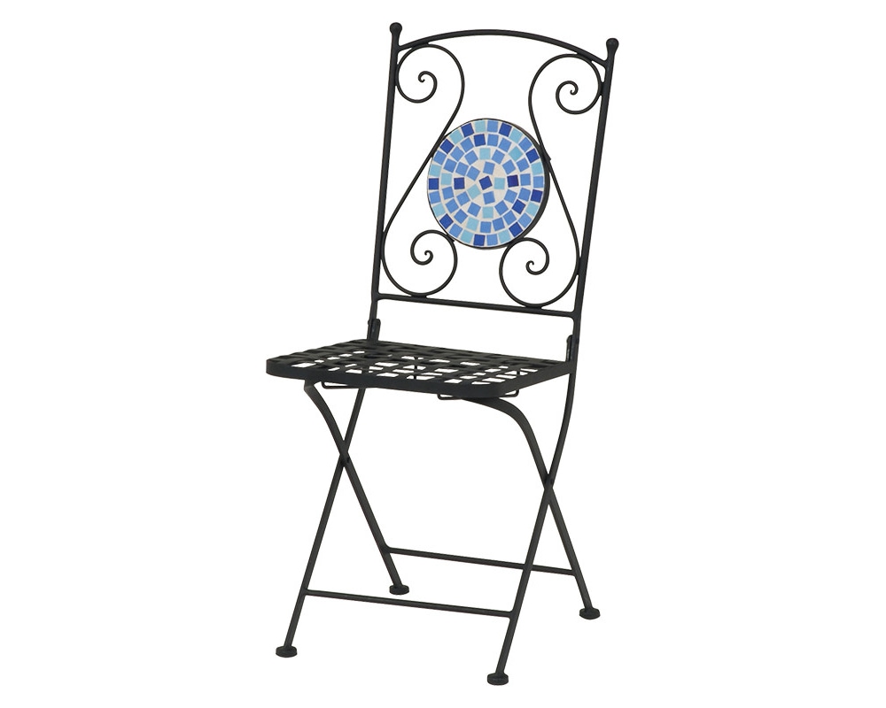 ガーデンチェア 2点セット【ブルーのモザイクタイル】ガーデンインテリア