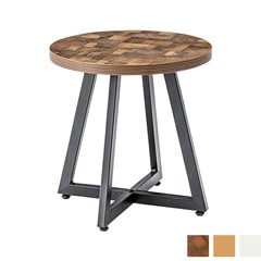 木目の表情を愉しむ円形サイドテーブルS｜アイアン脚で魅せるモダン空間