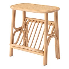 マガジンラック付きサイドテーブル｜天然ラタンの温もりと実用性を兼ね備えたデザイン