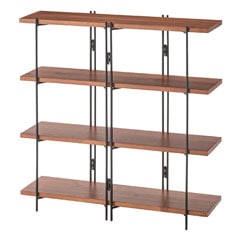 細身ブラックスチールと天板のミニマルなシェルフ