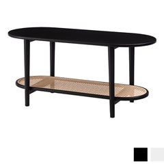 ラタン調デザインのエレガントテーブル｜丸みのある柔らかなフォルム