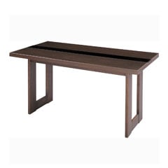 ブラックガラスがセンターに入ったダイニングテーブル