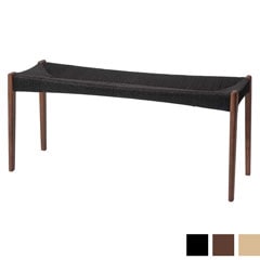 北欧風×黒ペーパーコードの2人掛けベンチ