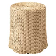 ラタンスツール｜洗練された曲線デザイン｜軽量＆おしゃれなサイドテーブルとしても活躍