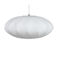 バブルランプ ソーサー ペンダント 楕円 白 LED対応 照明 完成品