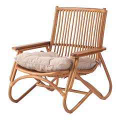 天然木とラタンリラックスのチェア｜ゆったりくつろげる北欧ナチュラルな一人掛け椅子