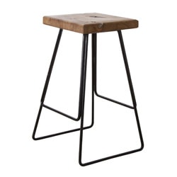 チーク無垢材のハイスツール スクエアタイプ| 座面の高さ65cm
