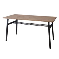 天然木とブラック脚のシンプルなダイニングテーブル | 幅145cm