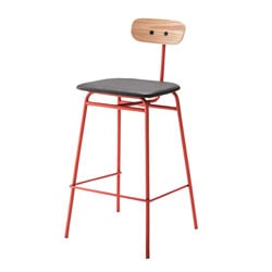 小ぶりの背もたれ シンプルなスチール製ハイチェア | レッド