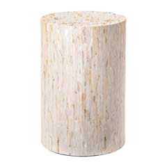 真珠の輝きが映える円柱シェルサイドテーブル