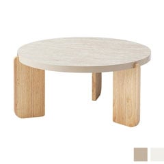 大理石調×天然木の北欧ローテーブル｜Lサイズ