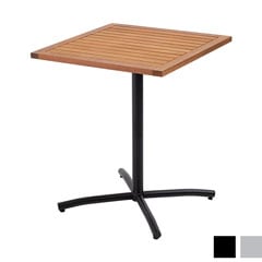 ユーカリ天然木カフェテーブル｜軽量アルミ脚＆アジャスター付き