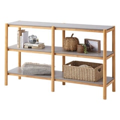 ナチュラル×グレーのやさしい配色が印象的なシェルフ｜幅123cm