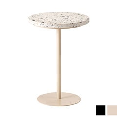 サイドテーブル テラゾー 大理石柄 一本脚 高さ46cm｜ソファサイドに馴染むモダンデザイン
