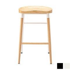 北欧カフェ風ハイスツール｜天然木×スチールの異素材ミックス｜カウンターに最適