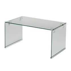 シンプルなガラステーブル | クリア | 幅76ｃｍ